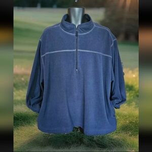 Saddlebred Men's Blue 1/4 Zip Pullover Fleece Sweatshirt Long Sleeve Size 2XL